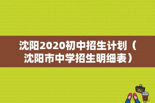 沈阳2020初中招生计划（沈阳市中学招生明细表）