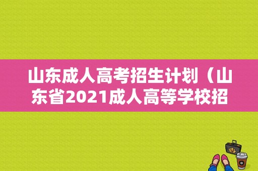 山东成人高考招生计划（山东省2021成人高等学校招生）