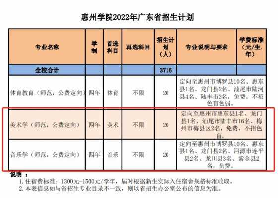 惠州学院艺术类招生计划（惠州学院招艺术生吗）