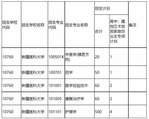 关于新疆医科大学湖北招生计划的信息