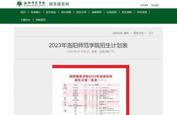 洛阳师范招生计划（洛阳师范招生计划2023年）